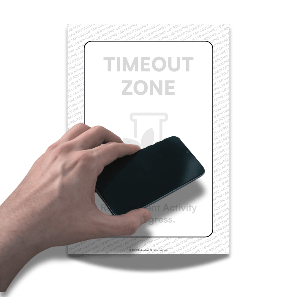 Phone on a timeout sheet to start a focused session